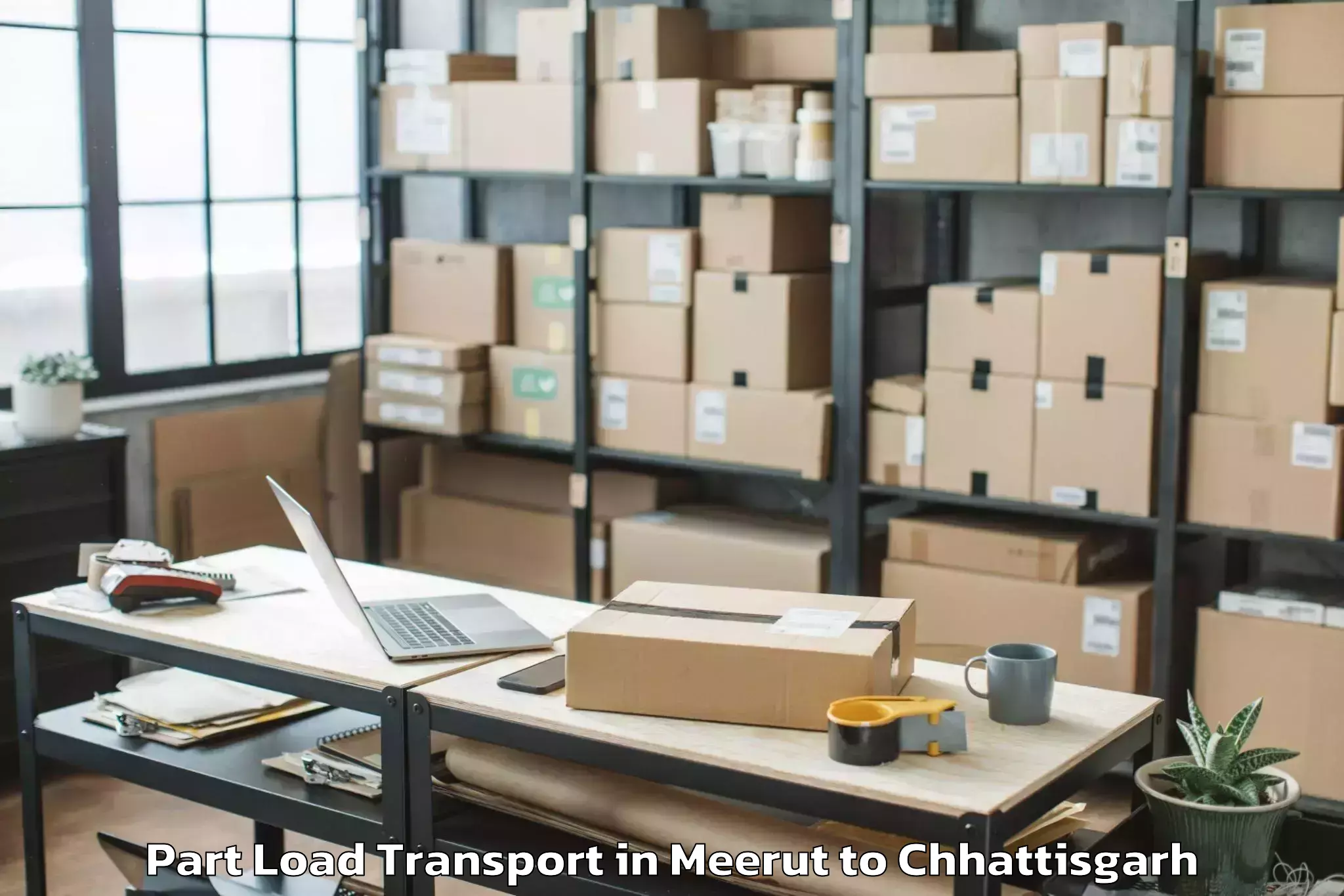 Book Meerut to Kumhari Part Load Transport Online